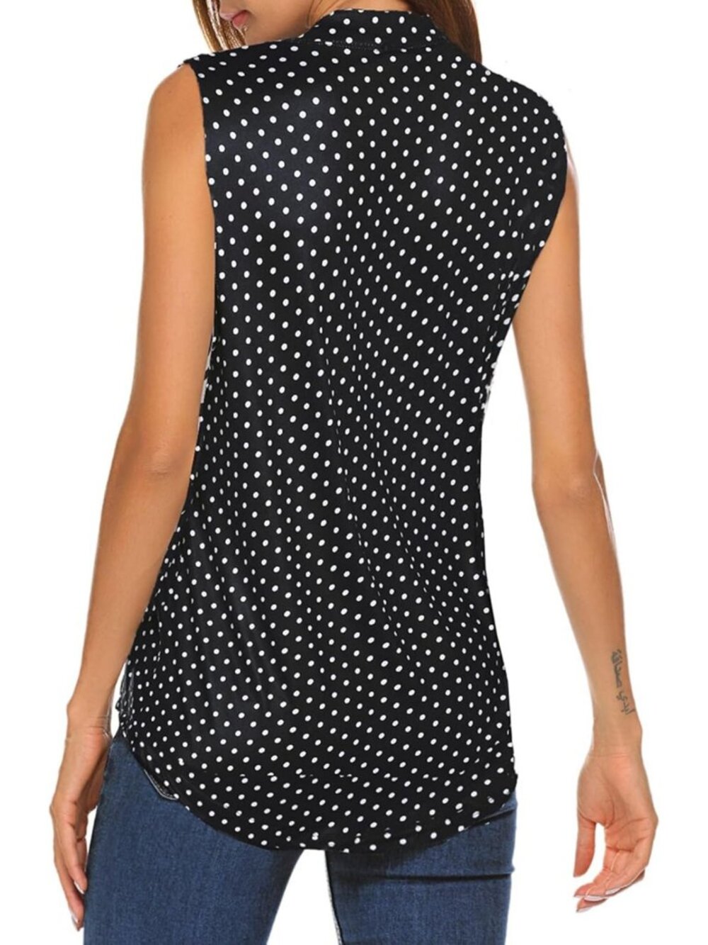 Floral Print Sleeveless V Neck Tunic Tank Top - Women's Summer Blouse Shirt - Picture 2 of 6